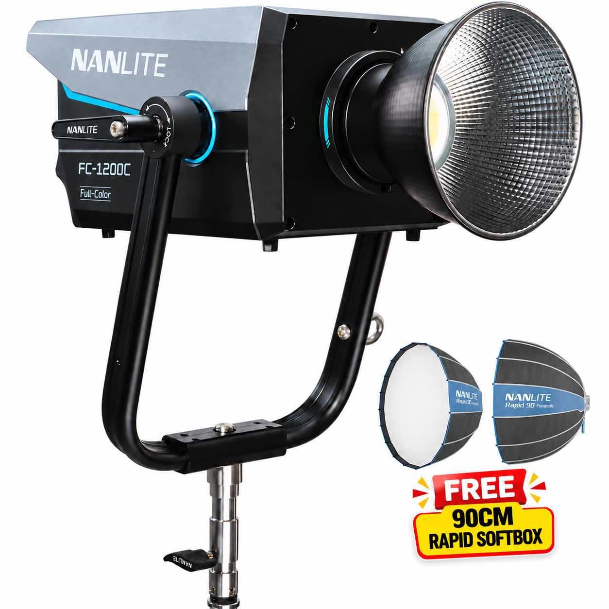 Nanlite FC1200C RGB LED Spotlight ( FREE 90CM RAPID SOFTBOX )