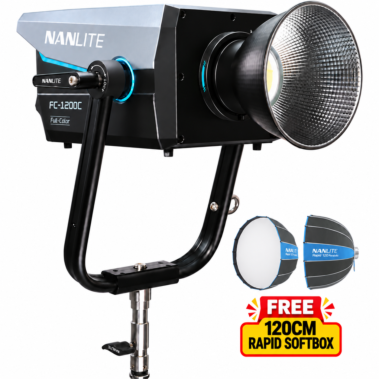 Nanlite FC1200C RGB LED Spotlight ( FREE 120CM RAPID SOFTBOX )