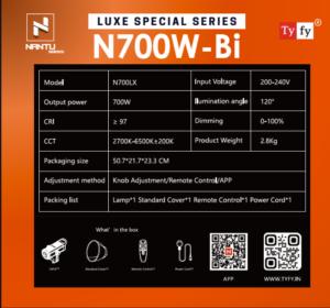 Tyfy Nantu LX-700W BI Powerful COB Light