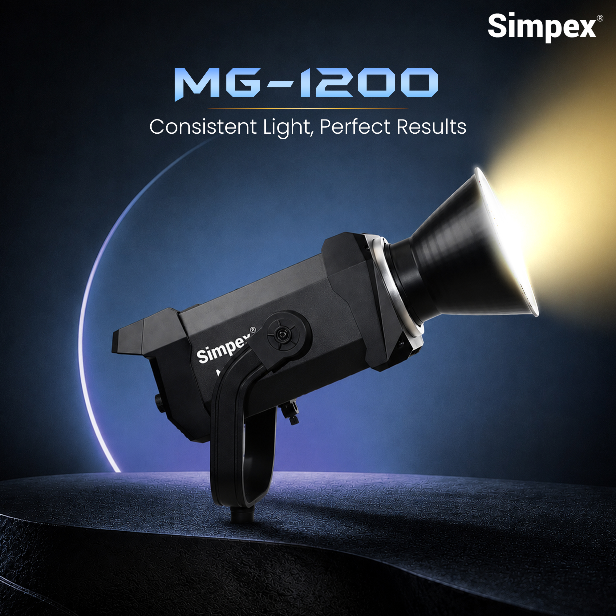 Simpex MG-1200 1200W Bi-Color COB LED Video Light, 2700K-6500K Adjustable Colour Temperature
