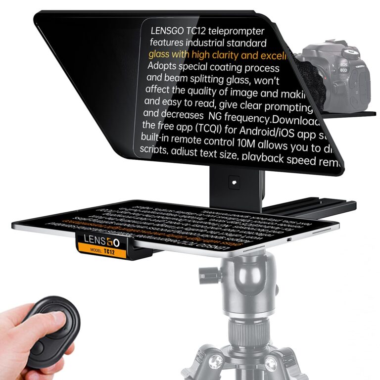 LENSGO TC12 Teleprompter for Cameras iPad Tablet